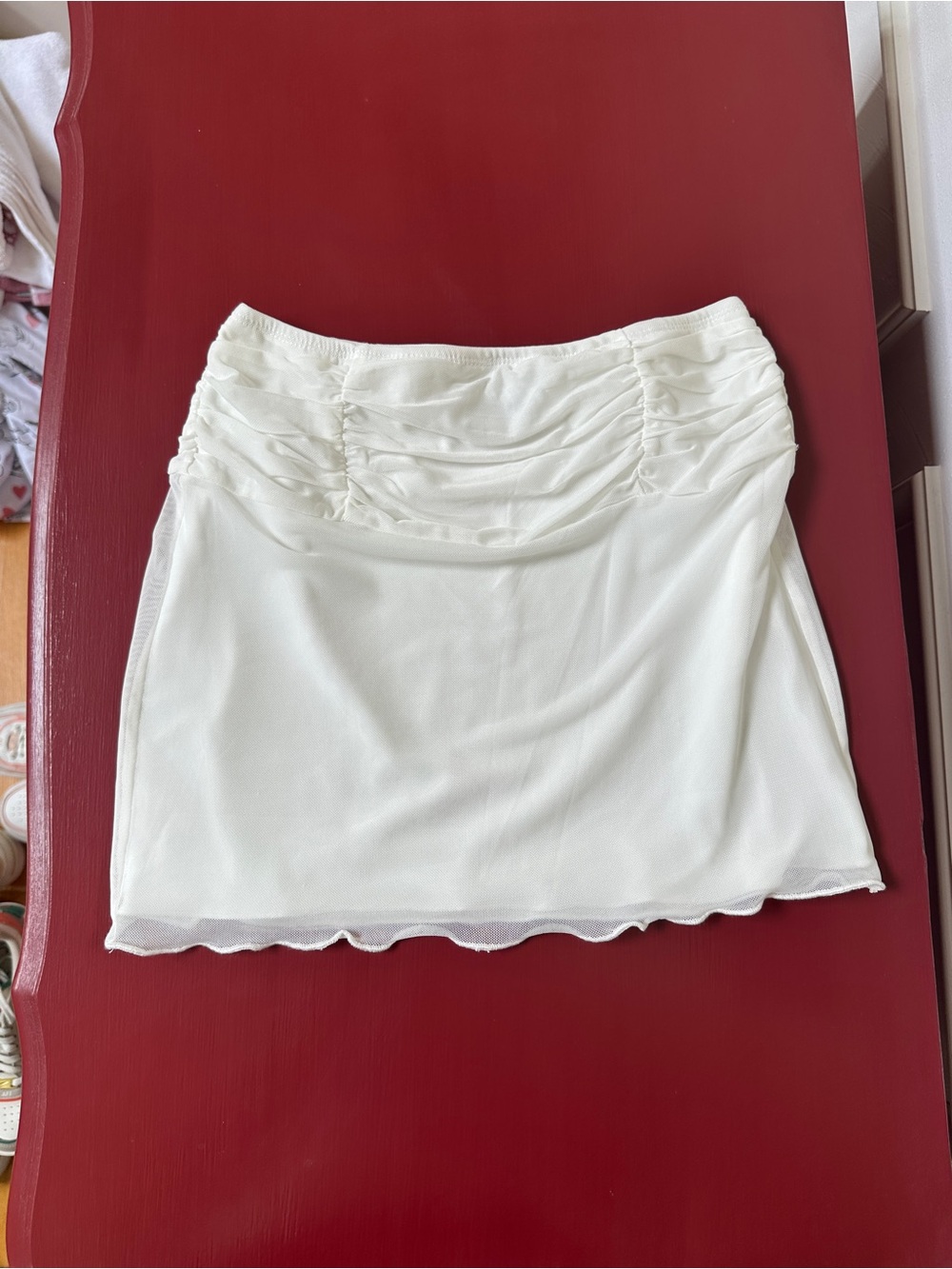 Princess Polly Cream Ruched Waist Mini Skirt
